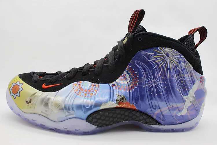 New Nike Air Foamposite Colorful Blue Black Red Shoes